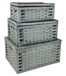 Kasetki kasetka kuferki kuferek kosz kosze 3 sztuki SZARE