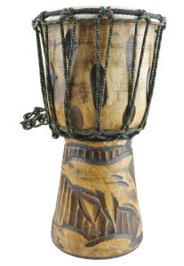 Bęben bębenek djembe wys. 30cm RZEŹBIONY DELFIN