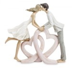 Figurka para zakochanych serce pocałunek 22,5x23,5 121565