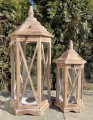 Latarnia drewniana ogrodowa lampion komplet brązowy 2szt 74252 5901449742528