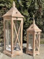 Latarnia drewniana ogrodowa lampion komplet brązowy 2szt 74252 5901449742528