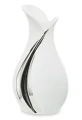 Wazon ceramiczny nowoczesny biały srebrny 30,5x16 131500