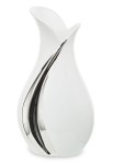 Wazon ceramiczny nowoczesny biały srebrny 30,5x16 131500