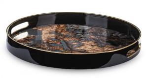 Taca dekoracyjna okrągła czarna 37x37 131908