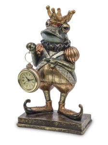 Figurka dekoracyjna żaba z zegarem 25,5x15,5 121680