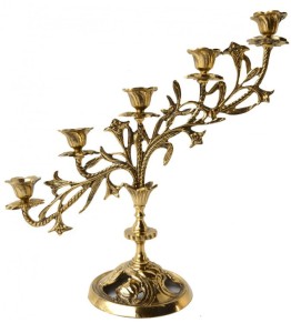 Pl Świecznik mosiądz mosiężny duży skośny 35x37 85766