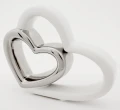 FIGURKA DWA SERCA BIAŁA SREBRNA LOVE 12x15 108689 5902663086894