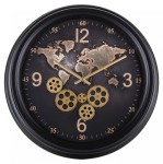 Zegar wiszący retro metalowy czarny 52x52 138614