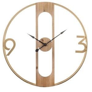 Zegar metalowy wiszący retro złoty 50x50 138604