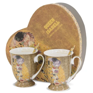 Kubki w sercu zestaw kubków z łyżeczkami Gustav Klimt 90925 350ml