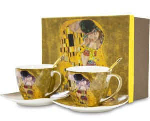 Filiżanka komplet 2 szt filiżanek podstawka łyżeczka Gustav Klimt 2+2+2 110619
