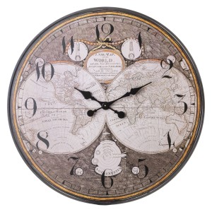 Zegar ścienny retro world duży 80x80cm 82475