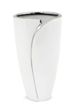 Wazon ceramiczny nowoczesny biały srebrny 24x13 112765