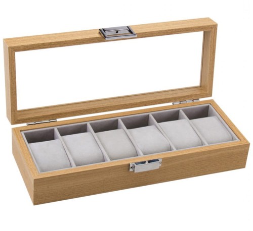 Szkatułka pudełko etui kasetka na zegarek zegarki 6 szt drewniane SU-035 5900779377042