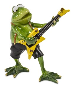 Figurka dekoracyjna żaba żabka gitarzysta gra na elektryku 16x15 112094