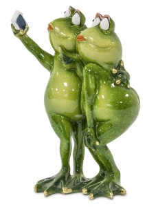 Figurka dekoracyjna żaba selfie 20x14 112096