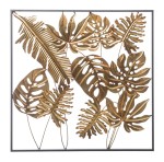 Dekoracja ścienna metalowa liście 70x70 129377