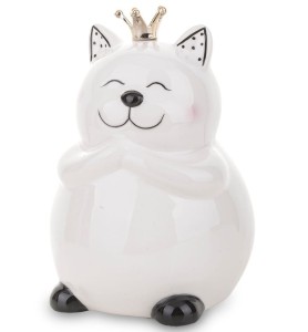 Skarbonka figurka kot dekoracyjna ceramika 14x10x10 141499