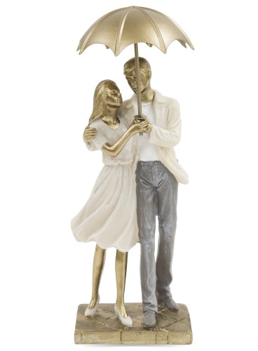 Figurka całująca się para pod parasolem 27,5x10,5 122309 5902663223091