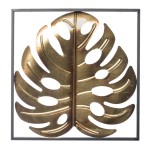Dekoracja ścienna metalowa złota 47x46 129372