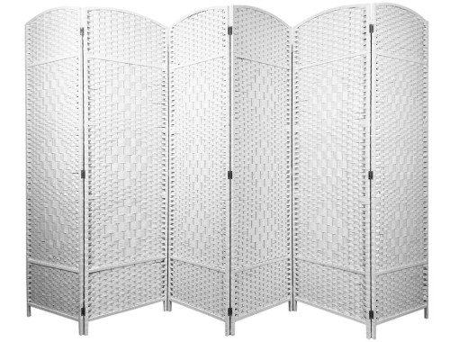 Parawan pokojowy dekoracyjny kotara 6 skrzydeł 180x300 biel