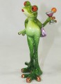 Figurka dekoracyjna żaba z drinkiem 16x8x7 100478
