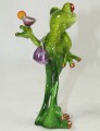 Figurka dekoracyjna żaba z drinkiem 16x8x7 100478