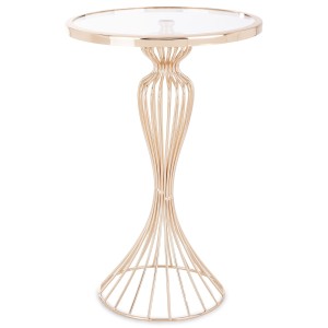 Patera taca metalowa szkło złota 38x25 159255