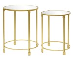 Stolik metalowy złoty 66,5x55/58,5x46 108893 S/2