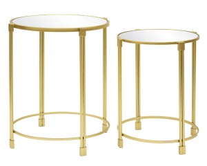 Stolik metalowy złoty 66,5x55/58,5x46 108893 S/2