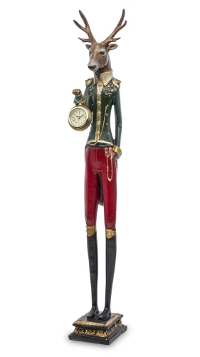 Figurka dekoracyjna łoś z zegarkiem 66x12x10,5 121673
