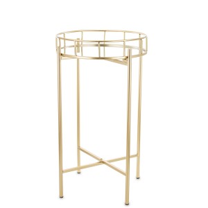 Stolik metalowy ze szklanym blatem złoty 58x35 158964