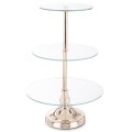 Patera taca metalowa szkło złota 3 poziomy 45x30x30 159258