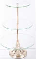 Patera taca metalowa szkło złota 3 poziomy 45x30x30 159258