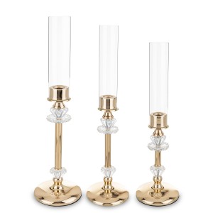 Świecznik złoty szklany Kpl. 3 Szt. 50/45/40 164094