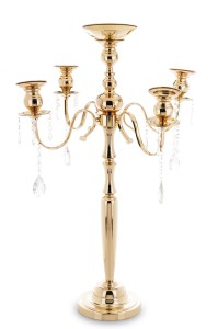 Świecznik metalowy kandelabr kryształki 86x60x60 141993