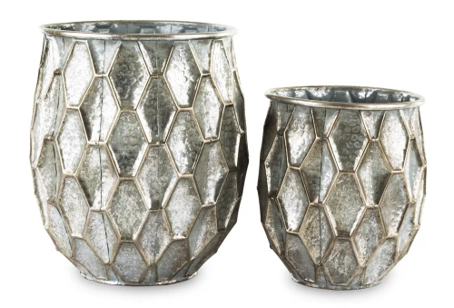 Donica osłonka doniczka doniczki metalowa kpl. 2 szt. 32/24 cm 141098