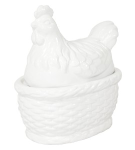 Figurka wielkanocna pojemnik ceramiczny kura 19x17x11,5 100222