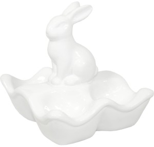 Podstawka na jajka z zajączkiem wielkanocna ceramiczna 13x14x12 100209