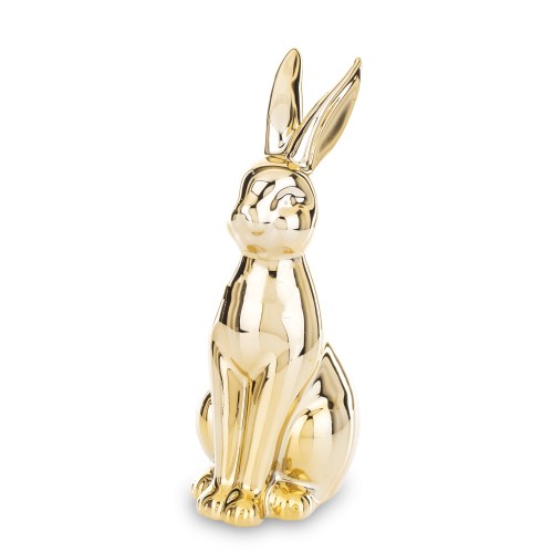 Figurka dekoracyjna królik wielkanocna złota 24x8,5x12 144647