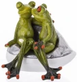 Figurka dekoracyjna żaba żabki para na kanapie całująca 12,5x14,5x15 162135