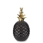 Figurka ceramiczna ananas czaro złota  z pokrywką 19x10x10cm 152476