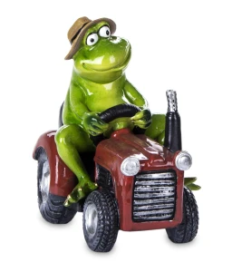 Figurka dekoracyjna żaba rolnik na traktorze 15,5x9x14,5 131144