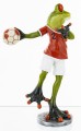 Figurka dekoracyjna żaba sportowiec piłkarz ręczny 17x10,5x7,5cm 161802