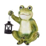 Figurka ogrodowa żaba żabka z lampionem 28x27x20cm 166377