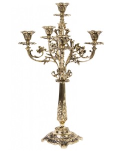 Pl Świecznik mosiądz mosiężny duży 4 ramienny 46,5x28 129757