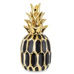 Figurka ceramiczna ananas czarno złoty 31x14x14 164417