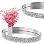 Taca lustrzana srebrna glamour dekoracyjna 2x18,5x11,5 167865