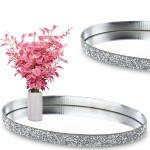 Taca lustrzana srebrna glamour dekoracyjna 2x23x13 167866