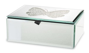 Szkatułka na biżuterię szklana pudełko glamour 7x16x12 131004